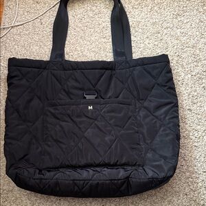 Black Quilted Tote Bag